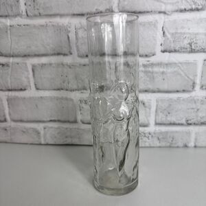 Vintage Libbey Glass La Femme Tall Cocktail Tumbler 3D Dancing Nude Women